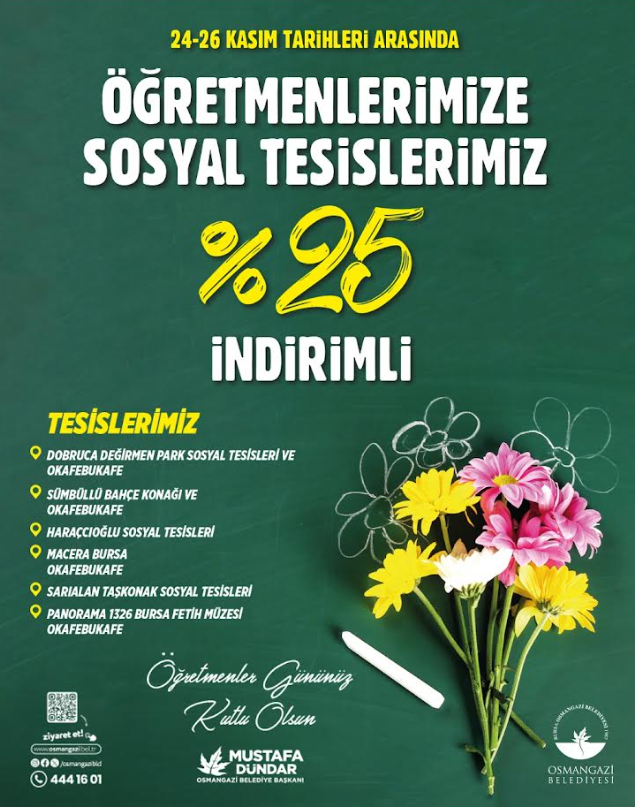 Osmangazi Belediyesi'nden Bursalı öğretmenlere özel indirim - Bursa -  Nöbetçi Gazete bursa bursa haberleri bursa bursaspor